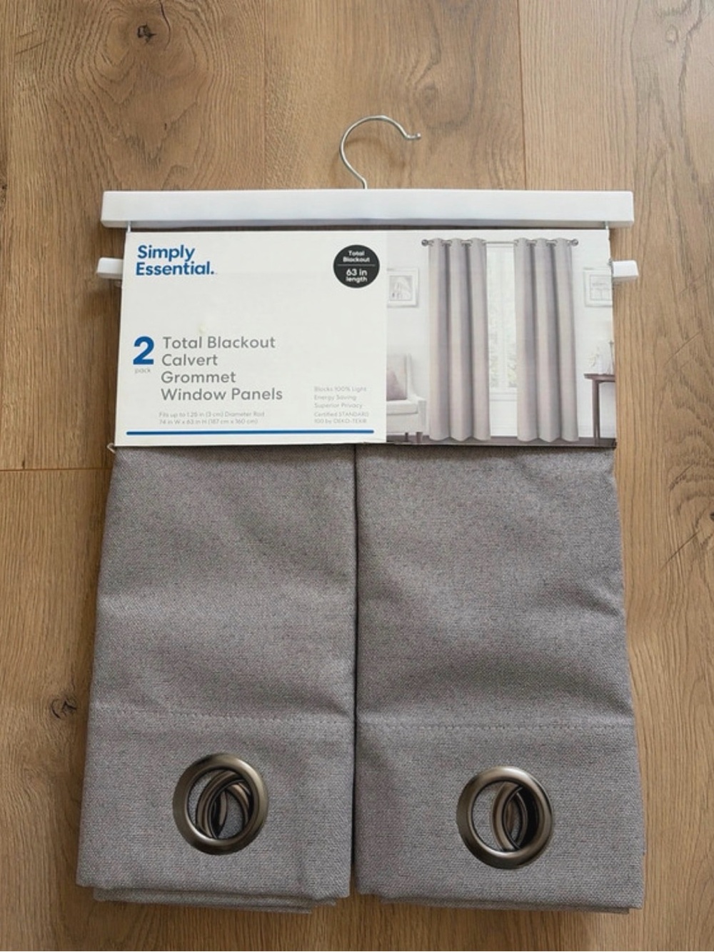 New! Simply Essential 2 pack Total Blackout Calvert Window Panels - 63 in length